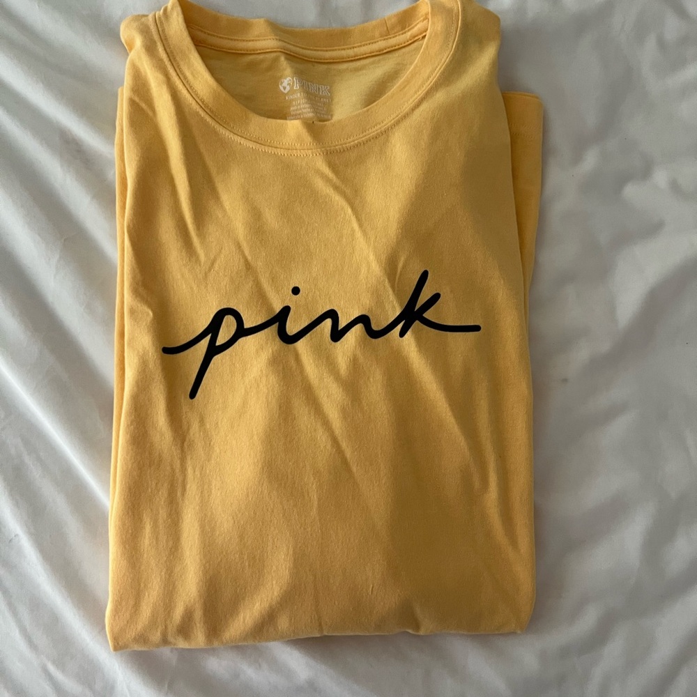 PINK Victoria's Secret Light Yellow Tee